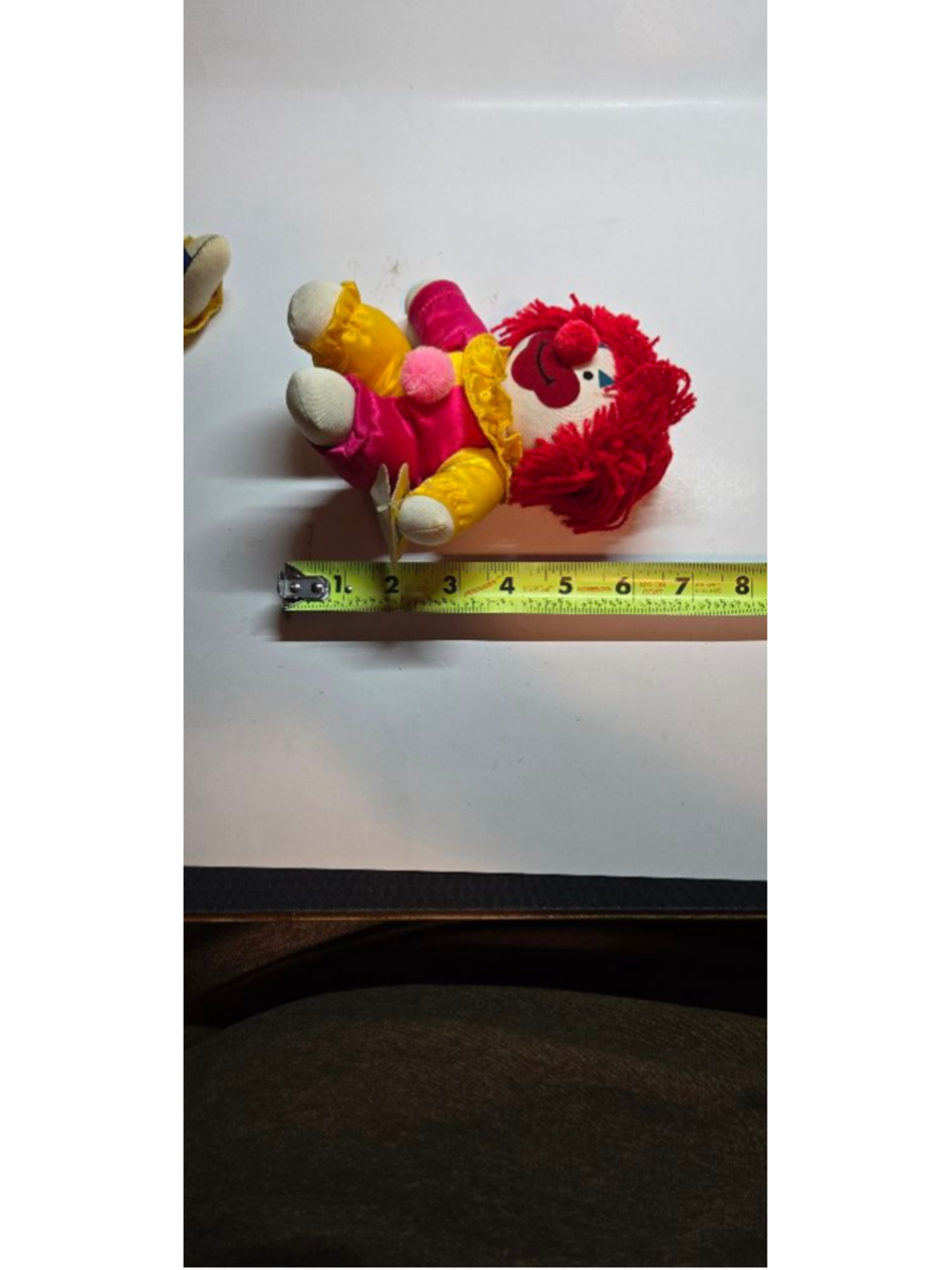 VINTAGE 1984 Dakin Clown Stuffed Plush Red Yellow Pink - Picture 9 of 10